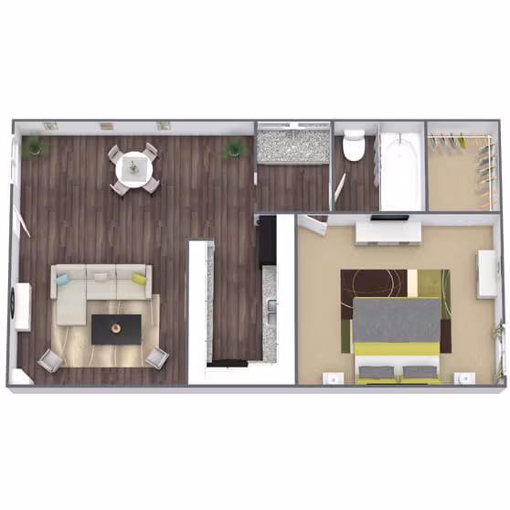 1 BEDROOM 349 floor plan